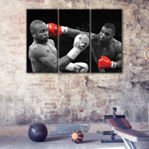3 panels mike tyson boxing canvas art