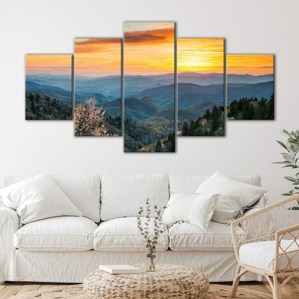 Blue Ridge Smoky Mountains Canvas Wall Art Print - Canvas Art Bay