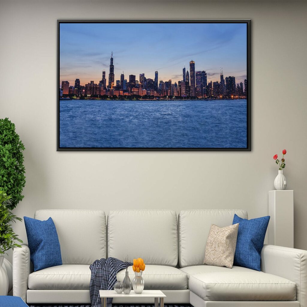 Chicago Skyline Canvas Wall Art | Chicago Seaside Print - Canvas Art Bay
