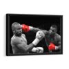 mike tyson boxing framed canvas black frame