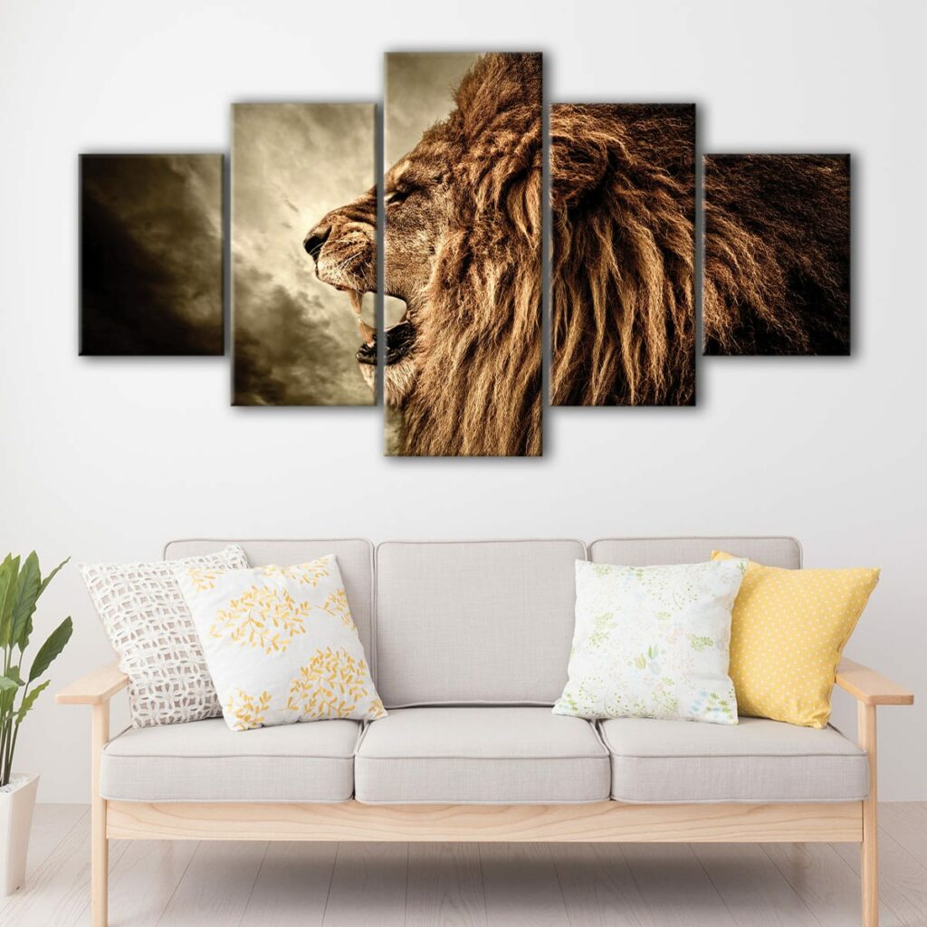 Roaring Lion Canvas Art | Fearless Lion Print | Canvas Art Bay