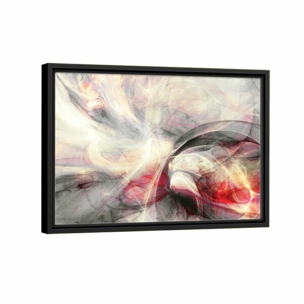 grey and red lines framed canvas black frame