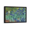 Irises framed canvas black frame