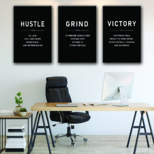 hustle grind victory canvas