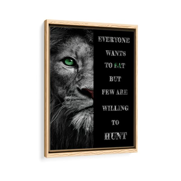 lion quote canvas beige frame