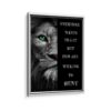 lion quote canvas white frame