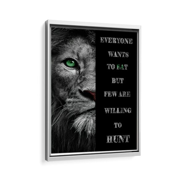 lion quote canvas white frame