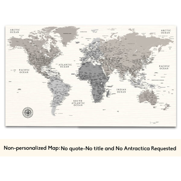 shade of grey push pin world map no quote