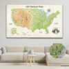 national parks push pin usa map featured