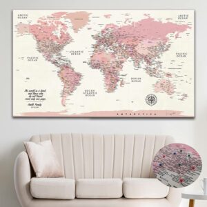 shade of pink push pin world map featured