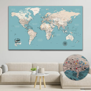turquoise push pin world map featured