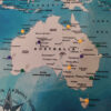 Pirate push pin world map - Australia zoom