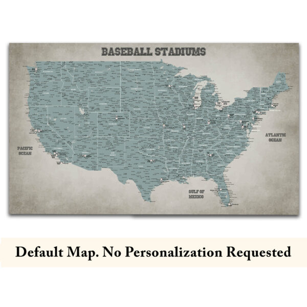 Baseball push pin usa map no quote