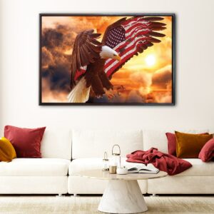 american eagle floating frame canvas