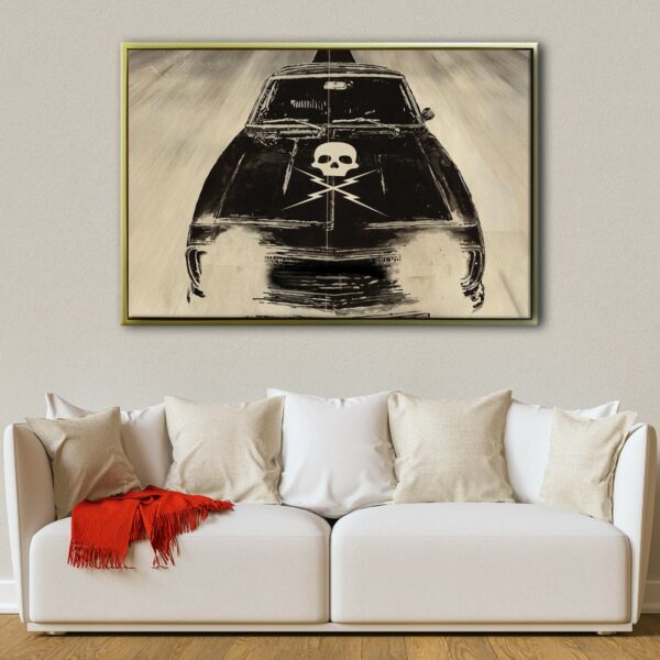 death proof car floating frame canvas