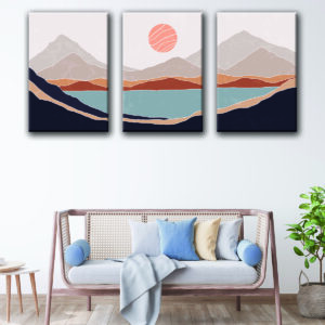 minimalist sunrise canvas wall decor