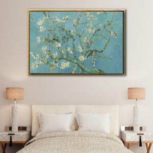 van gogh almond blossom floating frame canvas