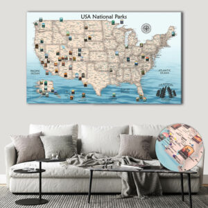 Push Pin Map USA National Parks featured