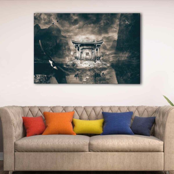 1 panels chinese temple fantasy canvas art