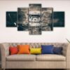 5 panels chinese temple fantasy canvas art