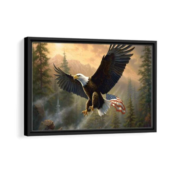 american bald eagle framed canvas black frame