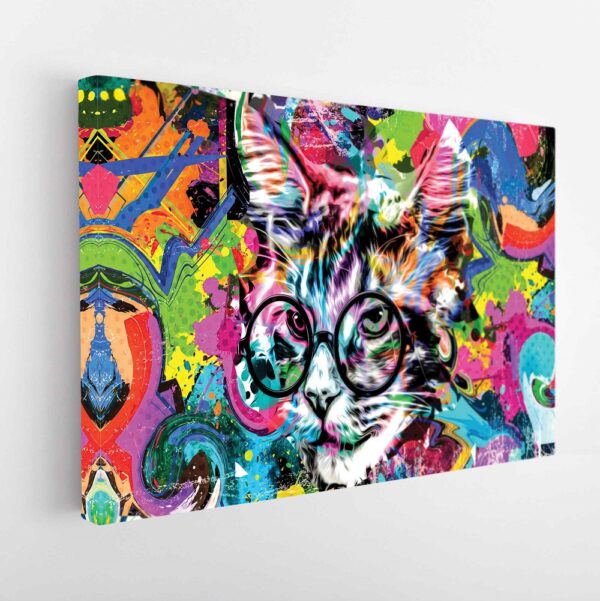 cat graffiti stretched canvas