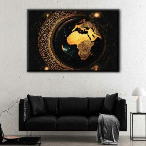 golden africa floating frame canvas