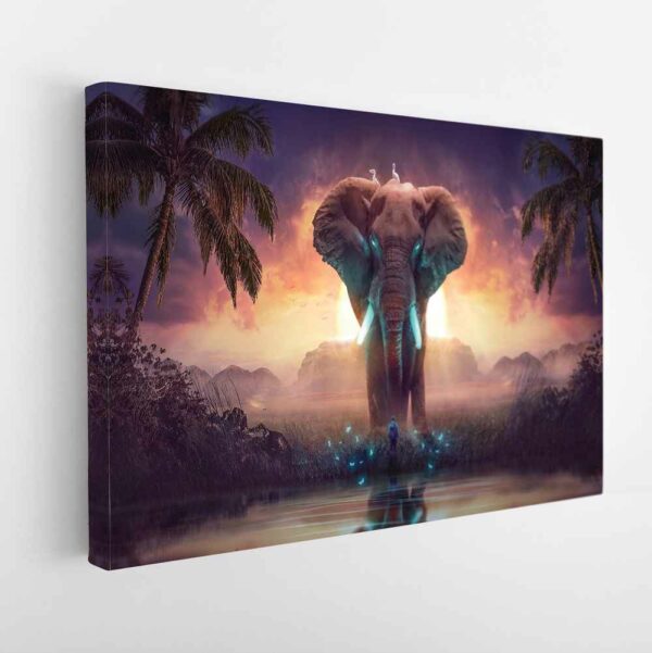 surreal elephant stretched canvas