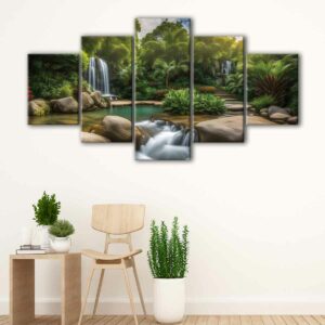 5 panels dream garden canvas art