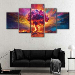 5 panels the great explosion canvas art