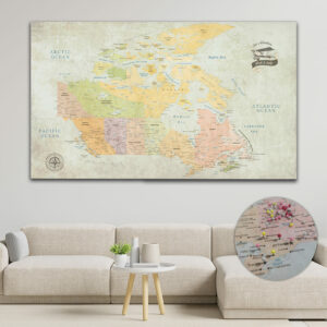Classic push pin Canada map featured