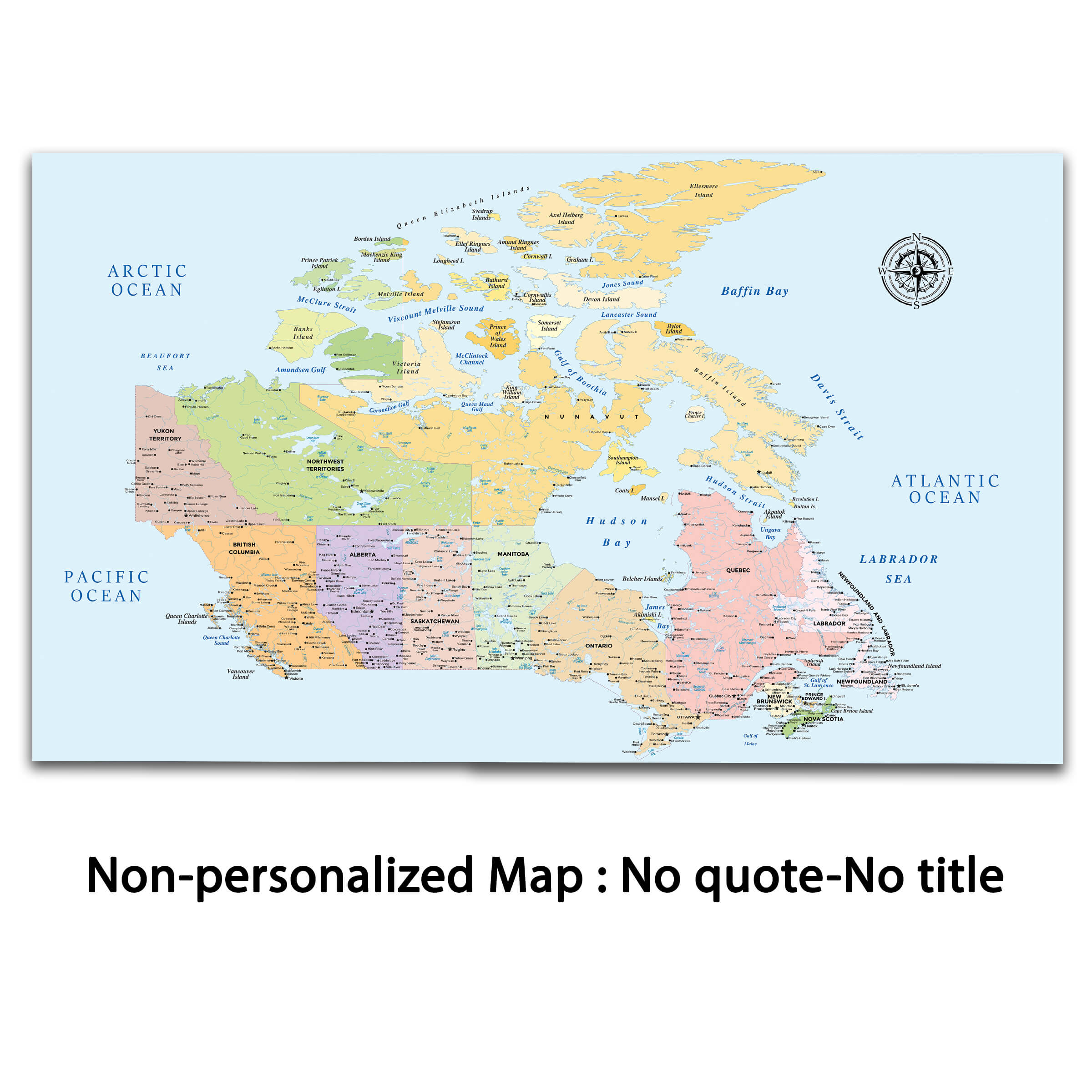 colorful Canada map non personalized