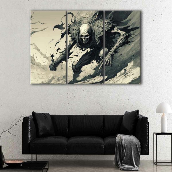 3 panels the shadow of death canvas art
