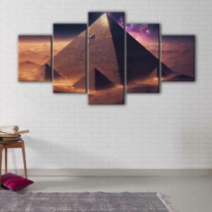5 panels mars pyramid canvas art