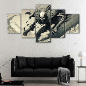 5 panels the shadow of death canvas art