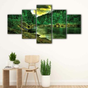 5 panels amazonia forest canvas art