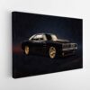 black dodge charger stretched canvas