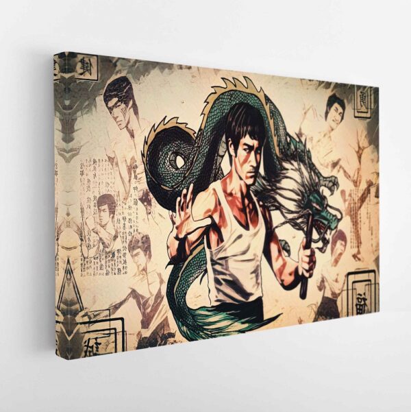 bruce lee dragon stretched canvas