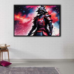 red samurai floating frame canvas