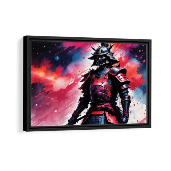 red samurai framed canvas black frame