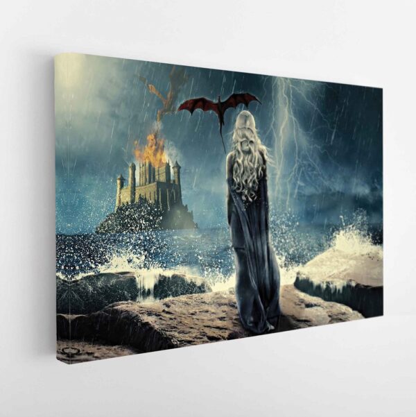 the dragon queen stretched canvas