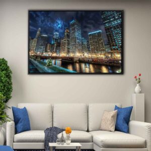 chicago skyscrapers floating frame canvas
