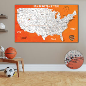 USA Basketball push pin map featured